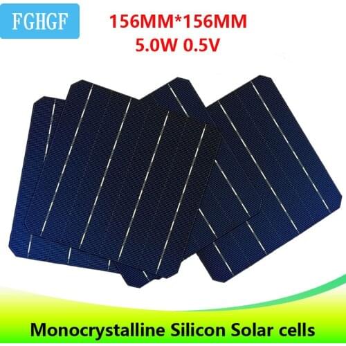 100PCS Monocrystalline Silicon Solar Cells 5.0W 0.5V for home DIY use Solar charger солнечная батарея painel solar