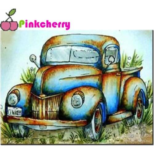 Rhinestone pictures Pickup Trucks diy embroidery diamond painting full square round drill mosaic art home decoration k1154