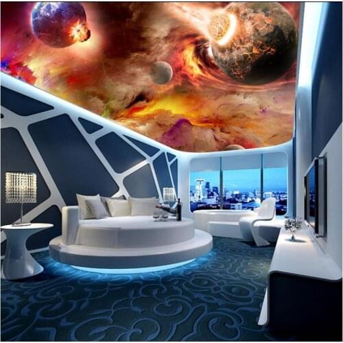 WDBH custom photo 3d ceiling murals wallpaper colorful nebulae star space home decor 3d wall murals wallpaper for living room