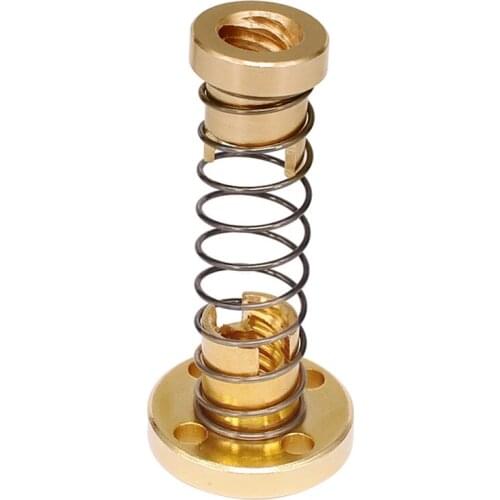 DIY CNC 3D Printer Parts T8 Anti Backlash Spring Loaded Nut Elimination Gap Nut for 8mm Acme Threaded Rod Lead Screws