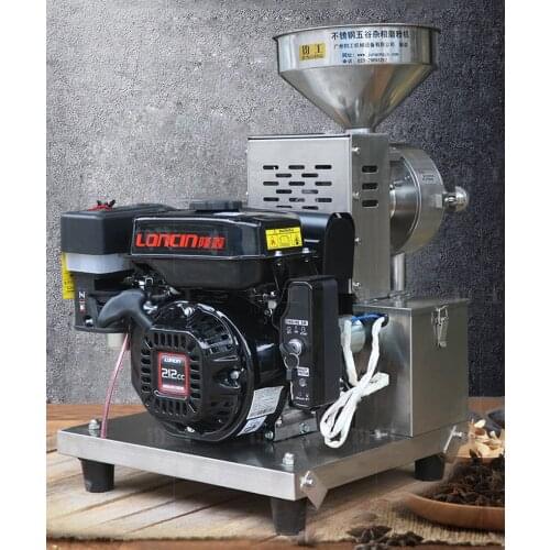Grain mill 10-200 mesh commercial mobile outdoor grinder,mobile stainless steel gasoline engine electric starter and hand puller