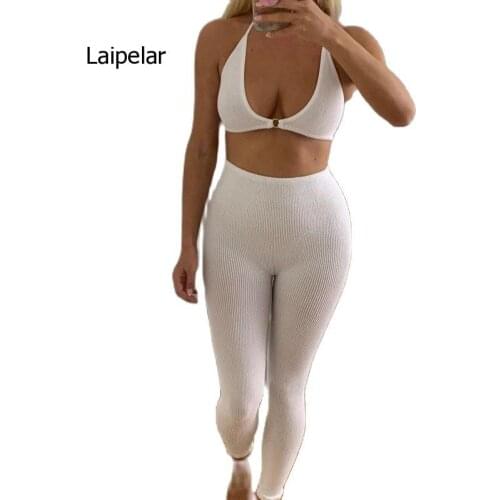 2021 Pants Sets Women Sexy V Neck Tank Tops Sweatpants Club Outfits Tracksuit Two Pieces