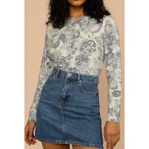 Women Sweaters 2021 Spring and Summer New Ladies Wool Blend Knitted Cardigan or Floral Print Top Round Neck Sweater