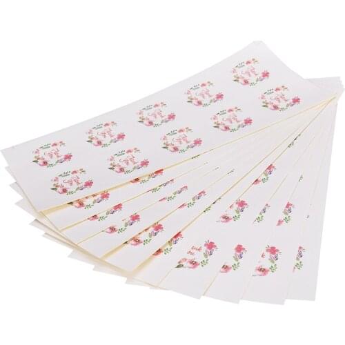 100pcs Flower Design Sticker Labels For Creative Paper Stickers Thank You Seals For Gifts 3.5cm