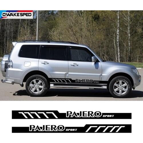 2pcs/lot OFF ROAD Style Stripes For Mitsubishi Pajero Sport Pajero Car Door Side Skirt Sticker Auto Body Decor Vinyl Decals