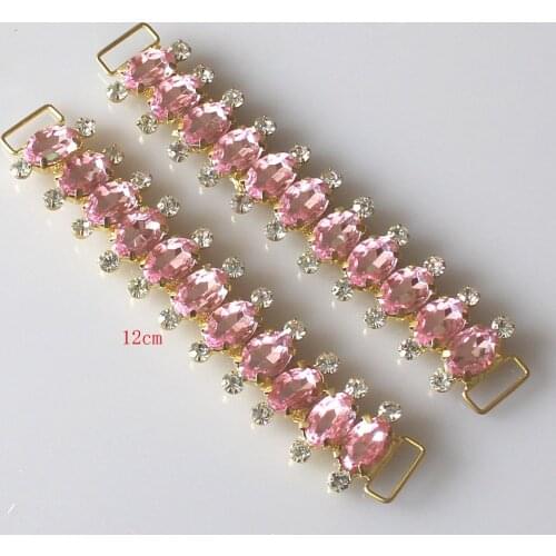 2pcs Charm Crystal Rhinestone Bikini Swimwear Connectors/ Buckle Metal Chain Buttons For Swimwear Decorate