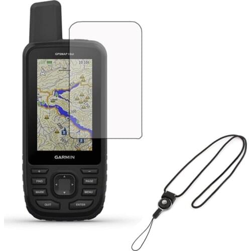 3pcs Clear LCD Shield Film Screen Protector Cover + Detachabl Lanyard for Handheld GPS Garmin GPSMap 66S 66ST 66 Accessories