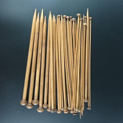 36pcs 18 Size Knitting Needles for Sale Crochet Hook Single Pointed Carbonize Bamboo Needle Weave Sweater Knitting Tools