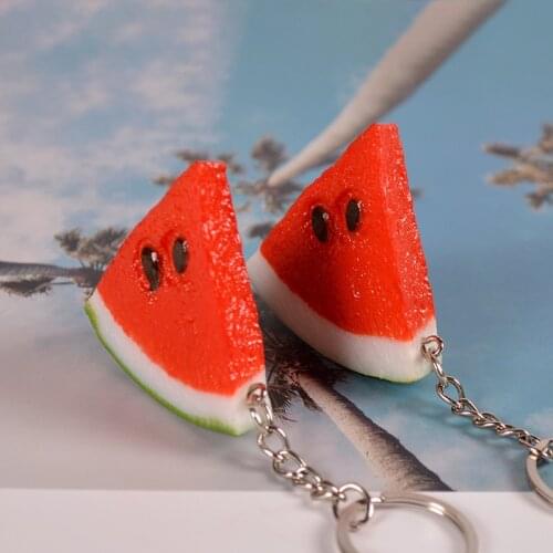 PVC food play model simulation watermelon small pendant creative gift realistic fruit keychain