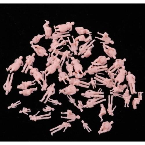 60pcs 1:87 Scale Unpainted Model Train Railway Human Figures 15mm for Sandtable Models