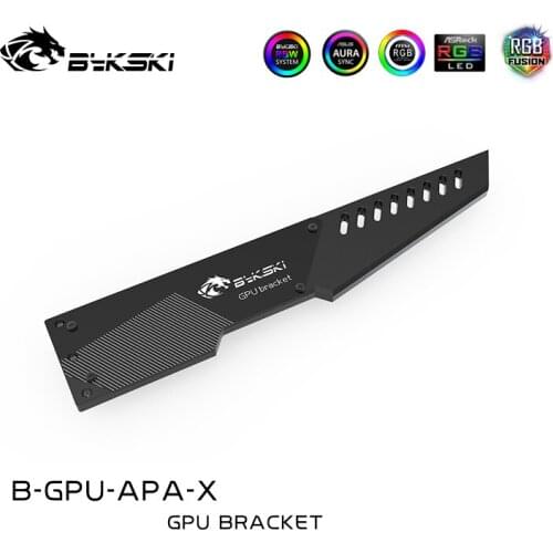 BYKSKI Graphics Card holder Bracket Support Sync Motherbaord 5V 3PIN A-RGB/4V 12PIN RGB Computer DIY Acrylic Fix Graphics Card