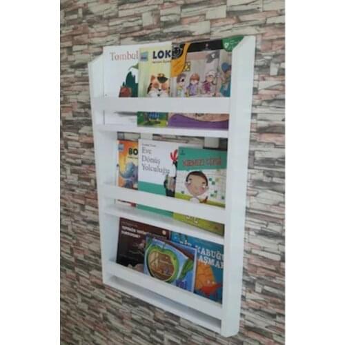 Montessori Childrens Bookshelf Cartoon MDF Solid Wood Floor Bookcase Simple Shelf Picture Book Storage Simple Furniture For Hom