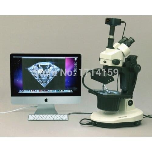 Design jewlers and gemologists-AmScope Supplies 3.5X-90X Advanced Jewel Gem Microscope + 10MP Camera Win7/8 & Mac OS