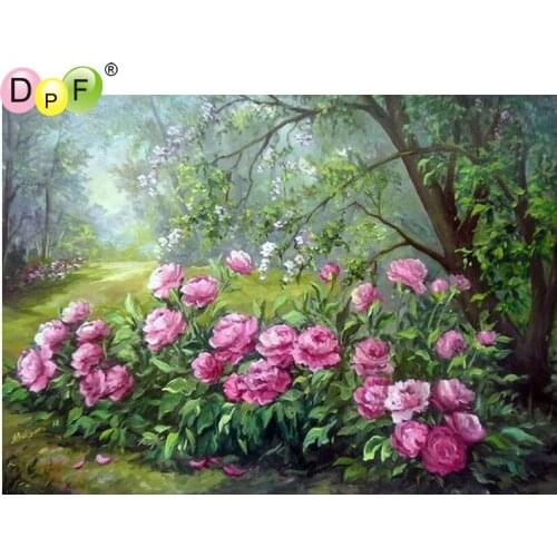 DPF Forest pink flower 5D diamond painting cross stitch home decor diamond embroidery wall painting crafts diamond mosaic square