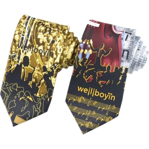 8cm Brown Ties For Men Novelty Cartoon Necktie Corbata Wedding Party Gravata Musical Mens Tie For Suit Shirt Accessories Cravate