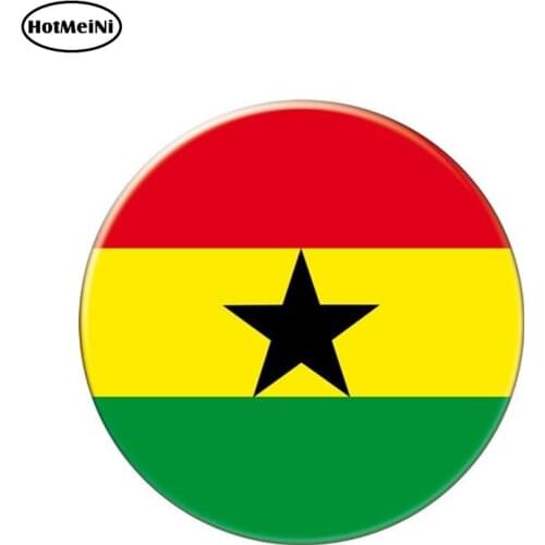 HotMeiNi 13cm x 13cm Auto Moto Bike Suitcase Laptop Flag Round Ghana Decal Reflective Car Sticker Waterproof 3D Car Styling
