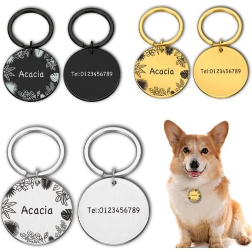 Personalized Dog Tags Collar ID Tags Pet Accessories Custom Engraved Necklace Chain Charm Supplies for Dog Tag Name Products