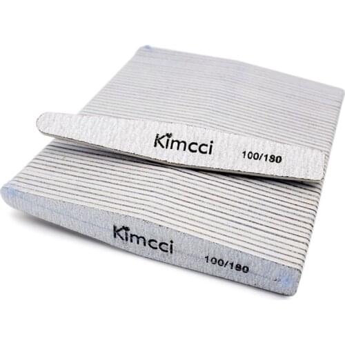 Kimcci 50pcs/Lot Good Quality Nail File Manicure Tools Sanding Blocks Slim Buffer EDGE 100/180 Nail Art Salon Manicure Supplies