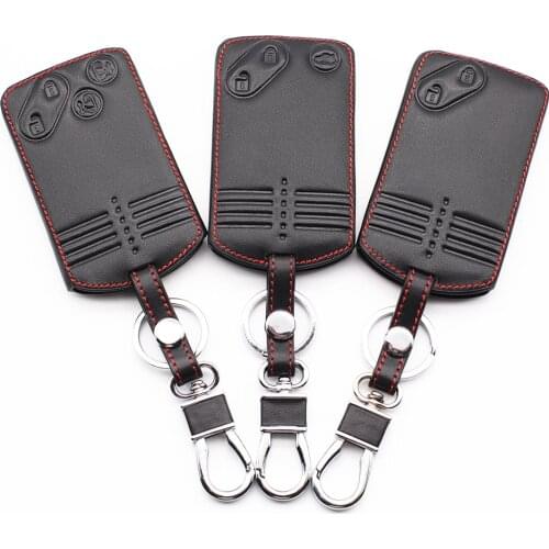 Card Leather Key Case Cover For Mazda 2 3 5 Premacy Miata 6 8 RX8 MX5 M8 CX-7 CX-9 Verisa MPV 2/3/4 Buttons Remote Protector Fob