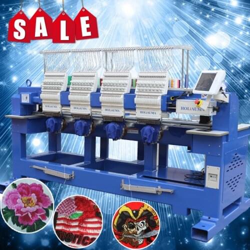 Multi function hat/3d/tshirt/flat/sequin schiffli type comptuerized embroidery machine top daohao A18 4 head embroidery machine