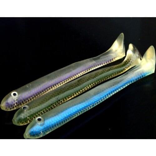 6Pcs*13cm/9gHollow Fishing Soft Lure 3D Eyes Baits Fishing Shad Swimbaits Jig Fishing Bait Paddle Tail Lures