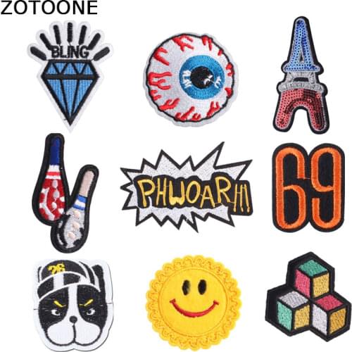 ZOTOONE Sequin Patch Letter Animal Patches Stripes for Clothes Iron on Patch Sew Embroidery Decor for Clothing Jeans Coat DIY E