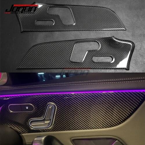 Real Carbon Fiber For Mercedes Benz A CLA Class W177 V177 C118 W118 CLA45 A35 A45 2020 Car Side Door Seat Panel Cover Trim