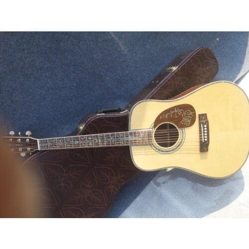 2018 New + Factory + deluxe acoustic guitar OEM acoustic electric guitar super deluxe abalone acoustic guitar free shipping