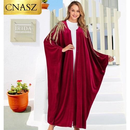New Muslim Abaya Dress embroidery bat sleeve wear women caftan Middle East Long Robe Gowns Ramadan Dubai Arab Islamic