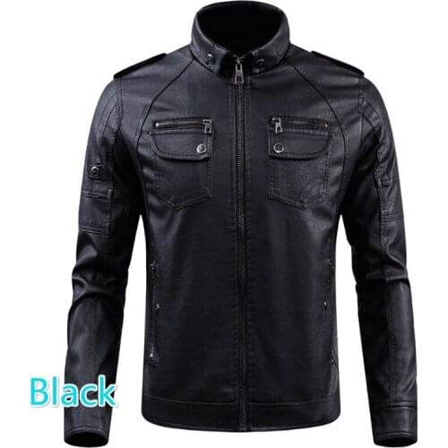 Autumn Winter Thick Casual Men Leather Jacket Plus Velvet Lining Motorcycle PU Coat Male Warm Outerwear
