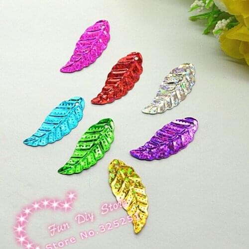 Leaf sequins plastic material paillette for decoration 12*29mm 100pcs/lot