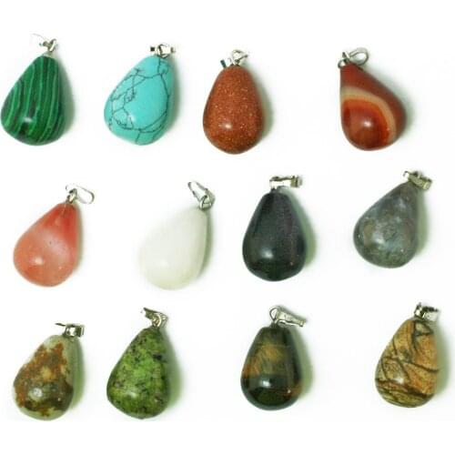 New Promotion Assorted Natural Stone Pendants Point Pendants teardrop Charms pendants For women Jewelry Free shipping BTB689-01