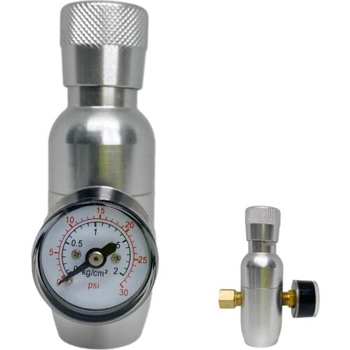 Premium Regulated Compact CO2 Injector, 0~30 psi, Anodised Aluminium Body