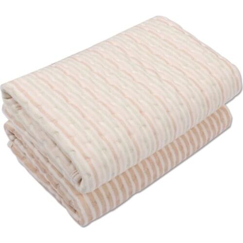 Multicolored stripes Four layer cotton diaper pad double side machine washable jacquard adult mattress 70*100CM