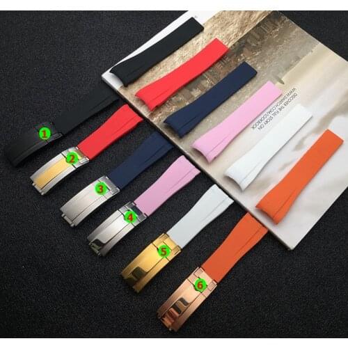 Luxury brand 20mm Blue Red White Black watchband Rubber Watch Band For ROLE strap for Daytona Submarine Sub-mariner GMT series