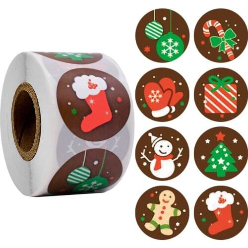 Merry Christmas Theme Sealing Sticker Xmas New Year Party DIY Gifts Posted Baking Decoration Package Multifunction Cute Label