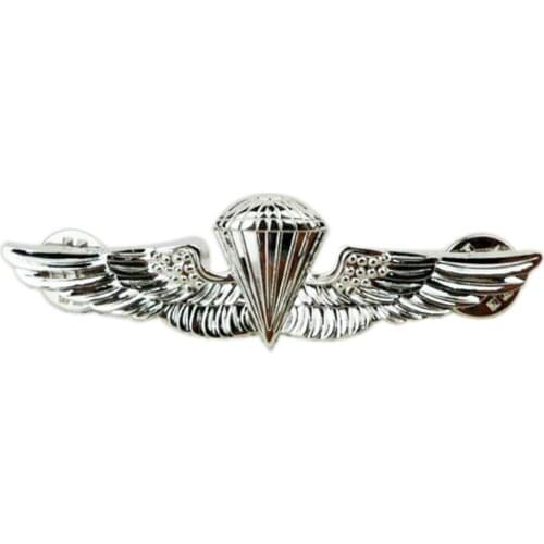 US NAVY PARACHUTE PARACHUTIST LANDINGS WINGS PIN INSIGNIA BADGE SILVER