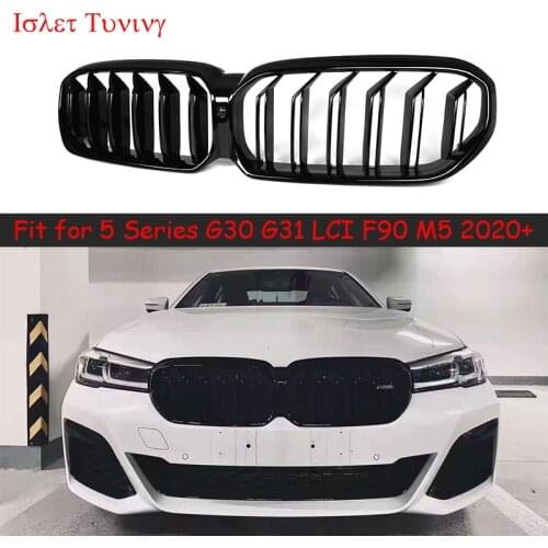 New G30 LCI 2-slat Kindey Grille for BMW 5 Series G30 G38 F90 M5 Front Mumper Mesh Grills 520i 530i 540i 2020 2021