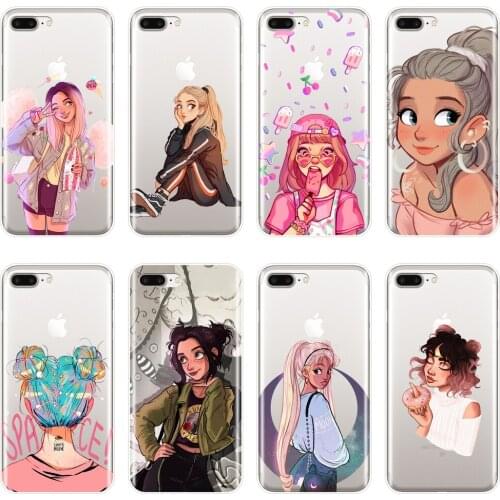 Back Cover For Apple iPhone 6 S 6S 7 8 X XR XS Max Kawaii Girl Japan Soft Silicone Case For iPhone 6 S 6S 7 8 Plus Phone Case