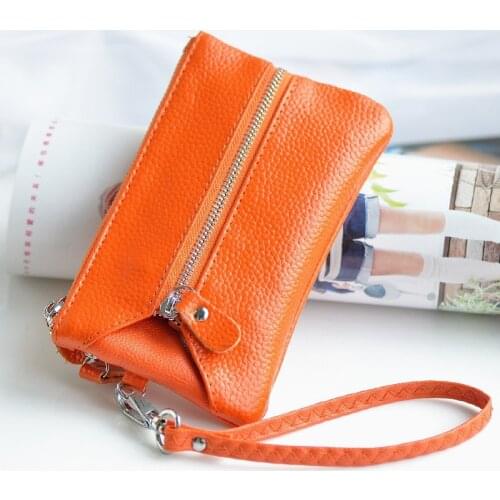Womens Leather Mini Bag Card Holder Key Wallet Zipper Coin Purse Pouch Female Wallet Clutch Bag Flower Keychain Decoration WM6
