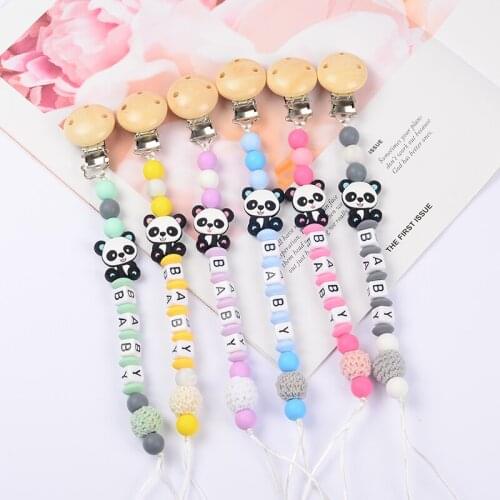 Safe Anti-dropping Chew Silicone Beads Infant Pacifier Clip 1Pcs New Baby Teether Toys Baby Boy Girl Pacifier Holder Chain