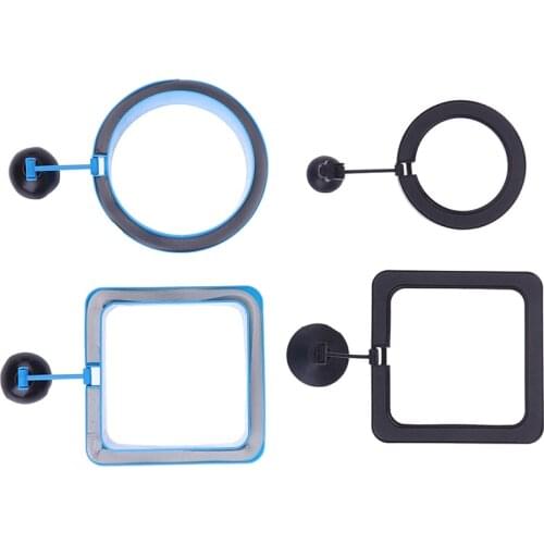1PC Aquarium Feed Ring Fish Tank Station Floating Food Square Circle Round Feeder Sucker Cup Accessory Supply Black Or Blue