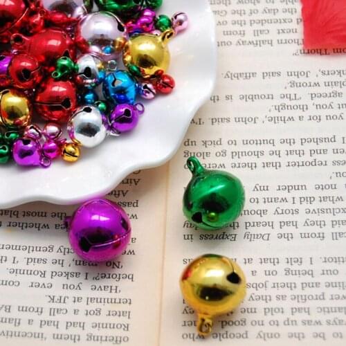 10pcs Christmas Colored Bells Party Decoration Holiday Ornaments Accessories Decoration Child DIY Handmade Bracelet Weaving
