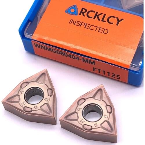 10pcs RCKLCY Carbide Inserts WNMG080404 MM FT1125 Stainless Steel Blade Cutter CNC Lathe External Turning Tool
