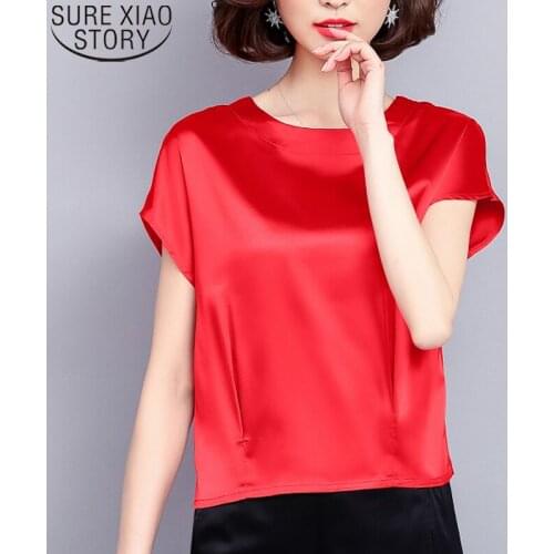 2021 Chiffon Blouse Shirt Women Summer Tops Fashion Woman Blouses Solid Silk Plus Size 3XL 4XL Chiffon Shirt Women Blusa 0425 40