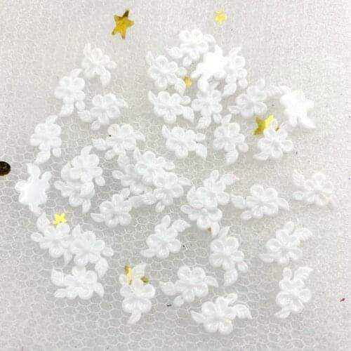 30pcs Soft flower flat back resin handicraft nail art decorations Small white flowers for wedding decoration nail supplies