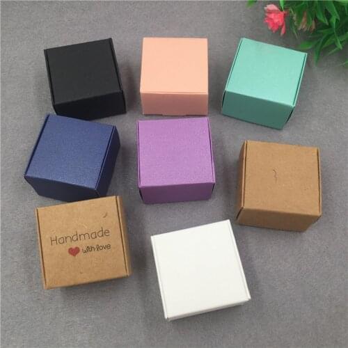 35Pcs/Lot Kraft Craft Handmade Cardboard Airplane Shape Packaging Paper Box Love Jewelry Gift Storage Small Case