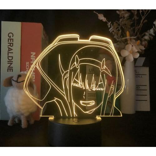 3d Lamp Anime Zero Two Darling In The Franxx Creative Light for Bedroom Decor Nightlight Manga Birthday Gift Led Night Lights