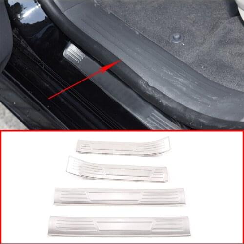 For Mercedes Benz GLE ML 2020 Stainless Steel Car Built-in Threshold Cover Trim 4 Pcs