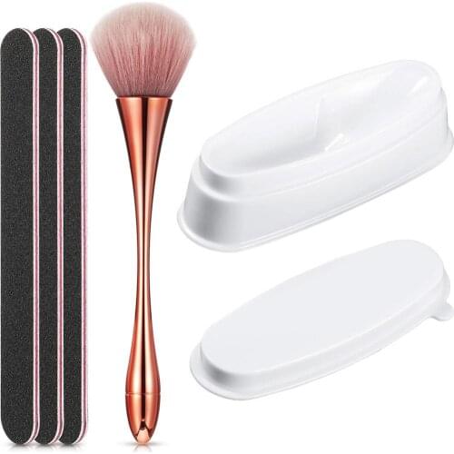 6Pcs/Set Multifunction Convenient Women DIY Nail File Duster Brush Polishing Buffer Manicure Tool Kit Nail Accessories